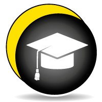 Icone représentant un chapeau d'étudiant pour symboliser la formation en impression professionnelle grand format proposée par Eclipse Service.